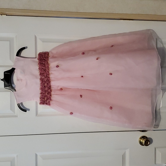 JM Originals of N.Y. Pink with Mauve roses see measurements - Picture 1 of 7